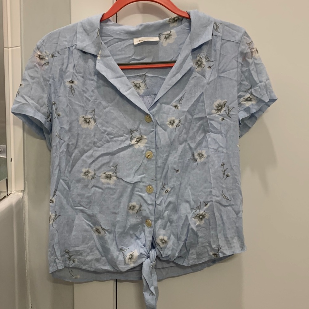 Light blue floral blouse